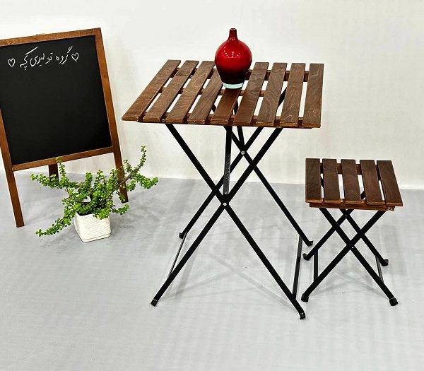 میزوصندلی دونفره تاشو بدون پشتی