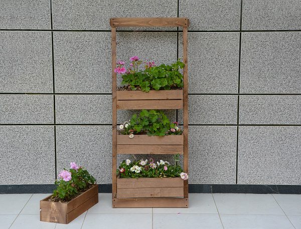 استند گلدان کامل چوبی کد 202