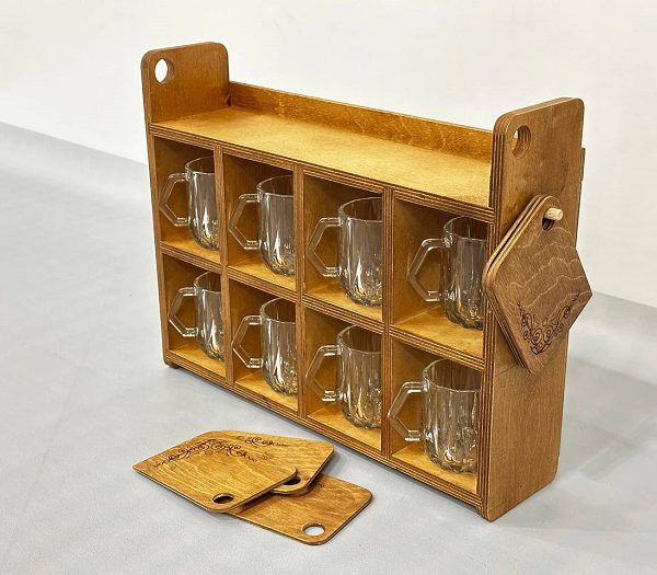 جا لیوانی(استند) همراه با زیر لیوانی