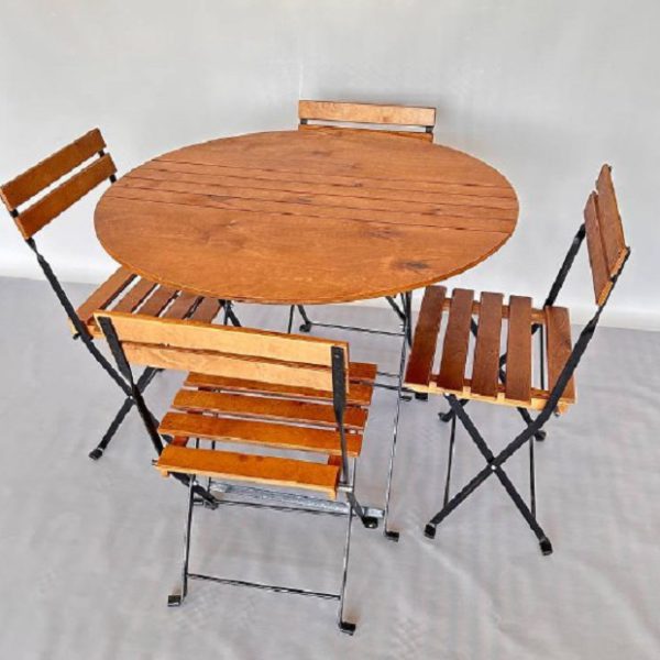 میزوصندلی گرد چهارنفره تاشو