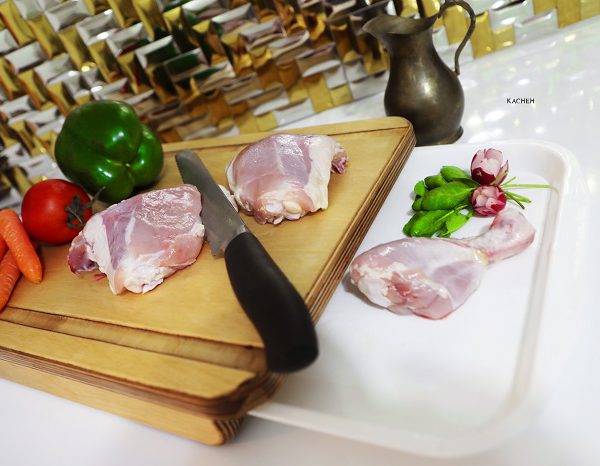 تخته گوشت به همراه سینی زیر