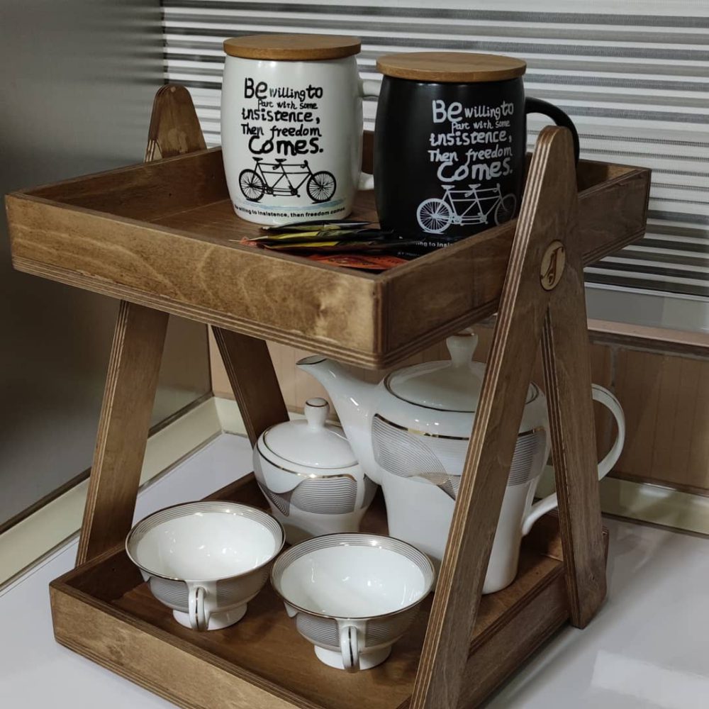 استند پذیرایی تمام چوبی