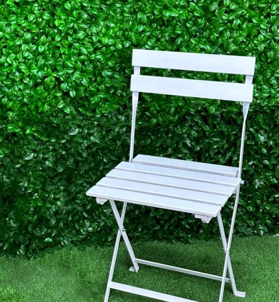 صندلی چوب و فلز تاشو سفید