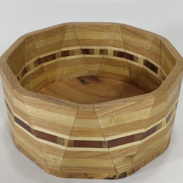 ظرف آجیل پنج ضلعی کامل چوبی