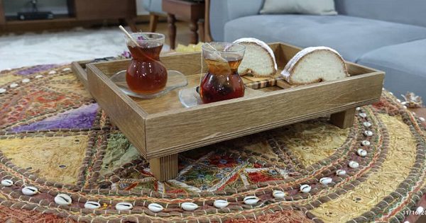 سینی پایه چوبی